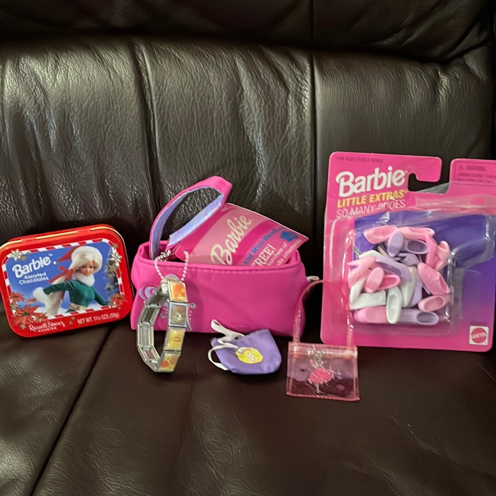 Assorted Barbie items. Hallmark, Mattel and Whitman.